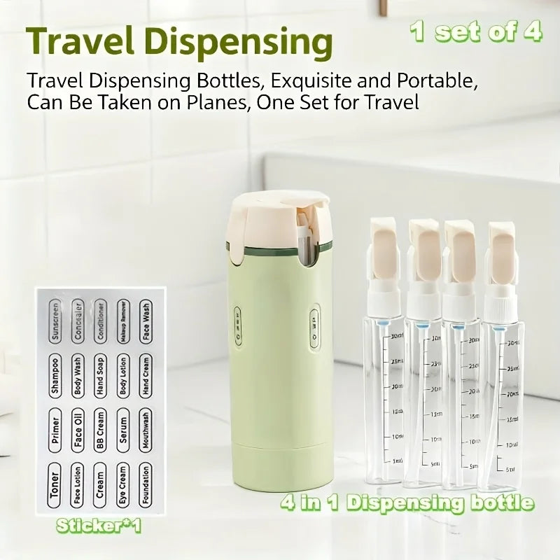 PrepEase 4-in-1 Leak-Proof Travel Bottle System